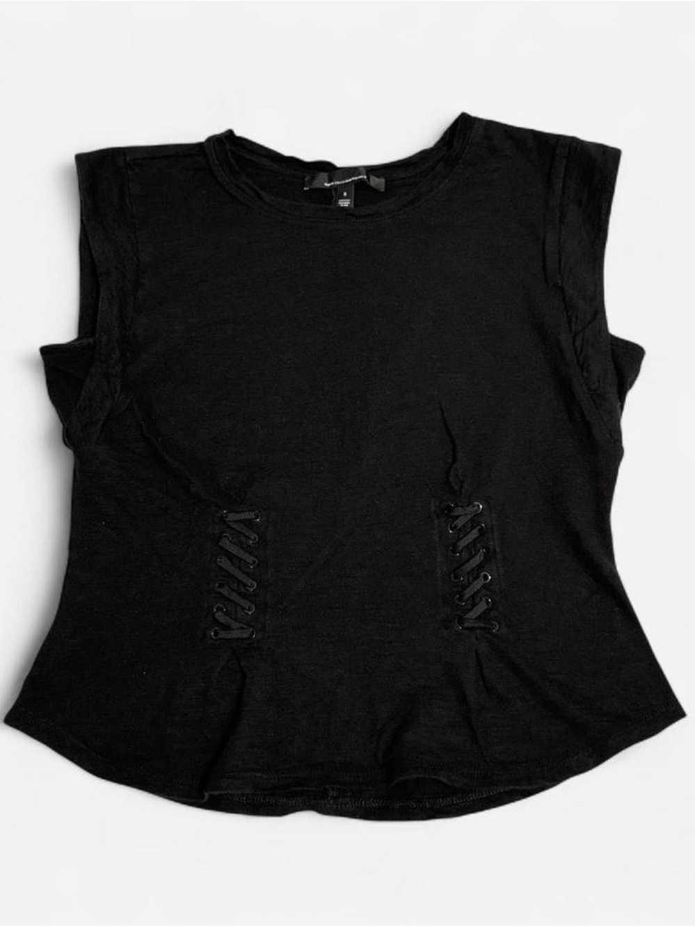 White House Black Market Black Lace-Up Tank - Women's Top
